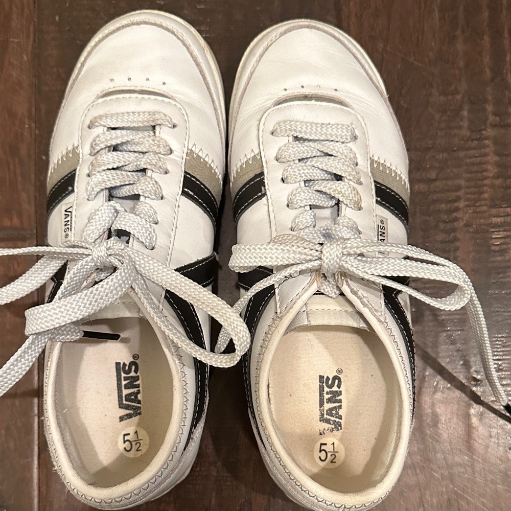 Vans Women's White and Black Sneakers